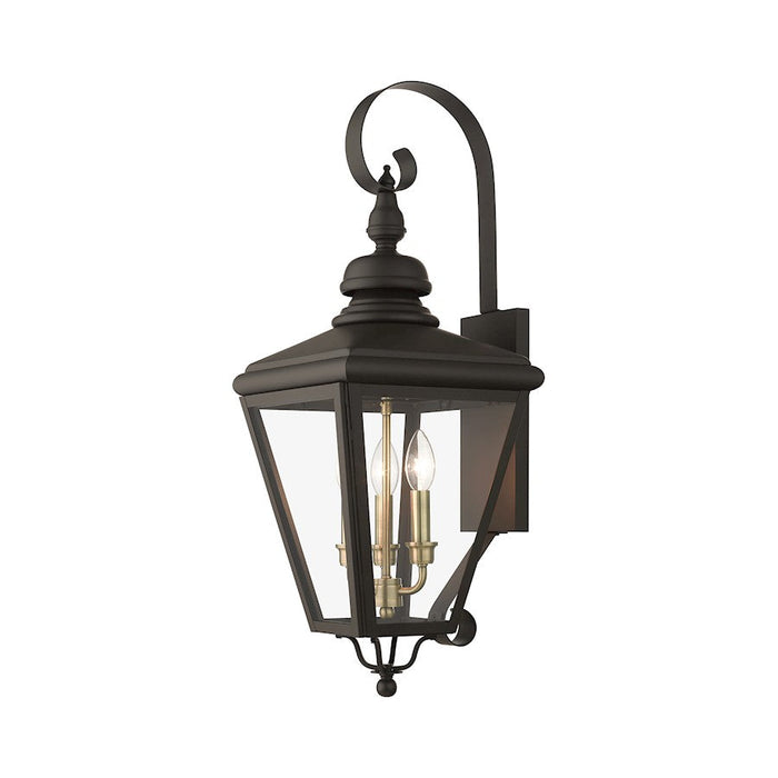 Livex Adams 3 Lt Outdoor Large Wall Lantern, Bronze/Brass/Cluster - 27373-07