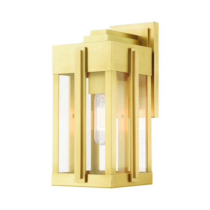 Livex Lexington 1 Light Outdoor Wall Lantern, Natural Brass - 27712-08