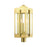 Livex Lexington 3 Light Outdoor Post Top Lantern, Natural Brass - 27717-08