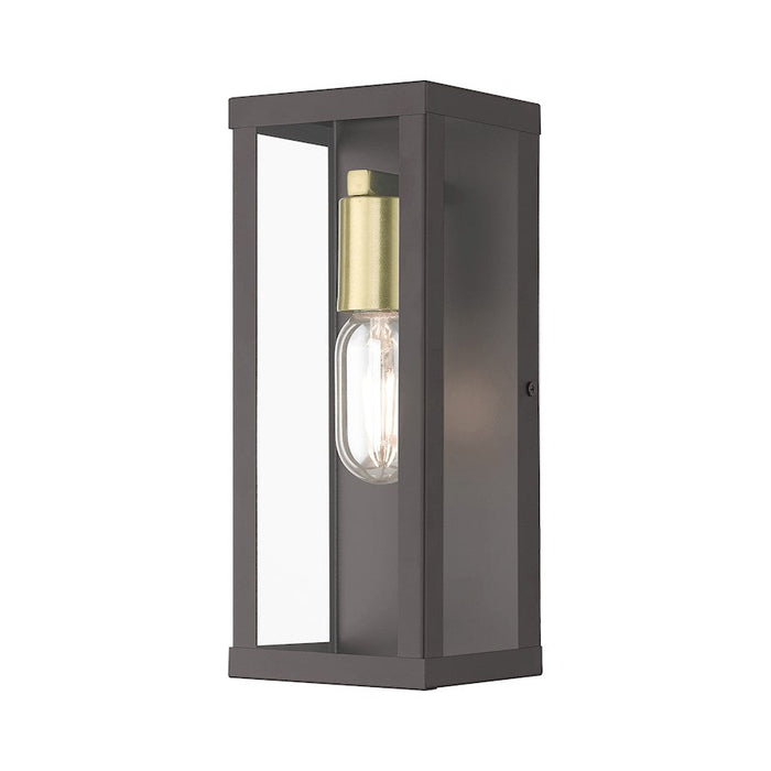 Livex Gaffney 1 Lt Outdoor ADA Medium Wall Lantern, Bronze/Gold/Clear - 28032-07