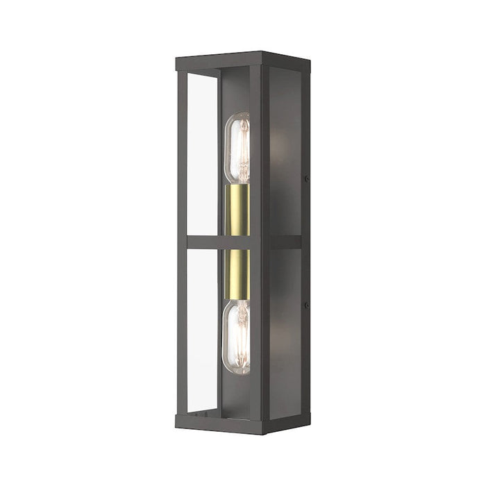 Livex Gaffney 2 Lt Outdoor ADA Wall Lantern, Bronze/Gold/Clear - 28033-07