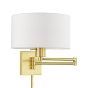 Livex Swing Arm Wall Lamps 1 Light Swing Arm Wall Lamp, BS/OWH - 40036-12