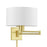 Livex Swing Arm Wall Lamps 1 Light Swing Arm Wall Lamp, Brass/Off White