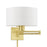 Livex Swing Arm Wall Lamps 1 Light Swing Arm Wall Lamp, Brass/Off White