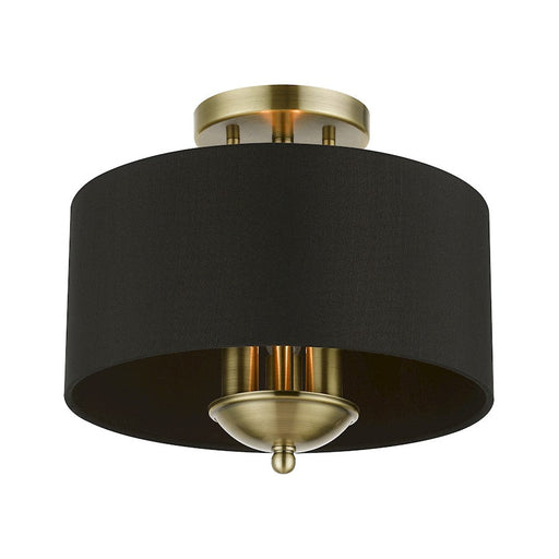 Livex Huntington 3 Light Semi-Flush Mount, Black