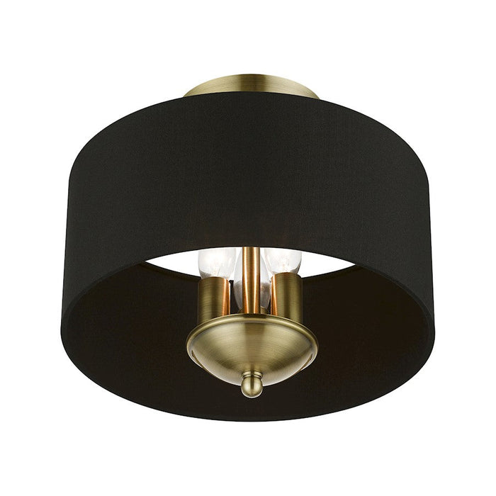 Livex Huntington 3 Light Semi-Flush Mount, Black