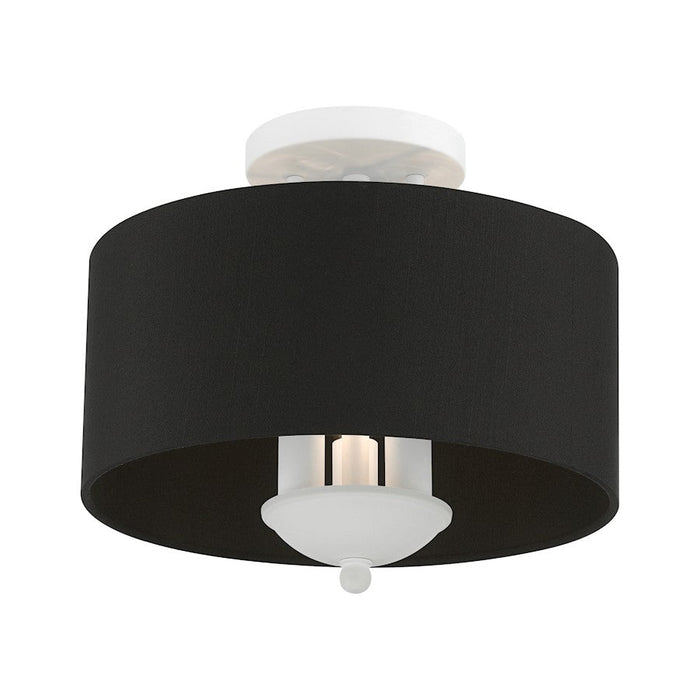 Livex Huntington 3 Light Semi-Flush Mount, Black