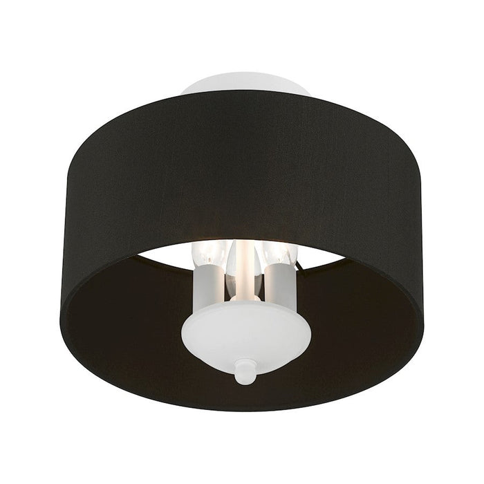 Livex Huntington 3 Light Semi-Flush Mount, Black