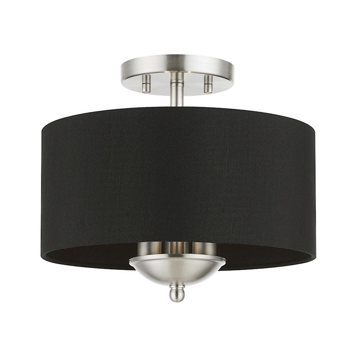 Livex Huntington 3 Light Semi-Flush Mount, Nickel/Black - 40111-91