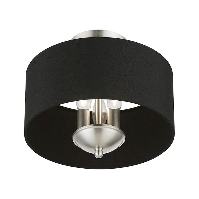 Livex Huntington 3 Light Semi-Flush Mount, Black