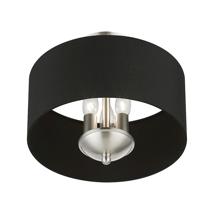 Livex Huntington 3 Light Semi-Flush Mount, Black