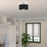 Livex Huntington 3 Light Semi-Flush Mount, Black