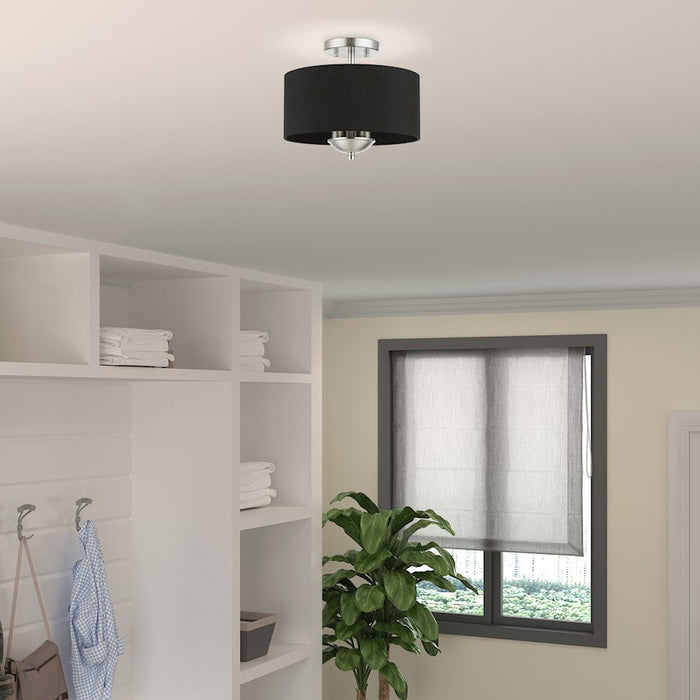 Livex Huntington 3 Light Semi-Flush Mount, Black