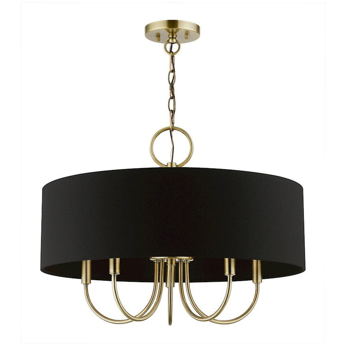 Livex Huntington 5 Light Pendant Chandelier, Black