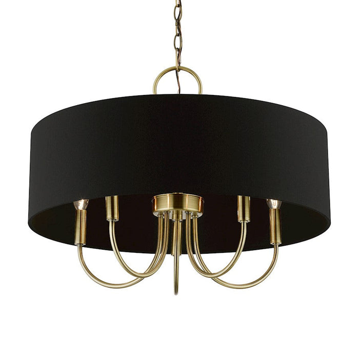 Livex Huntington 5 Light Pendant Chandelier, Black