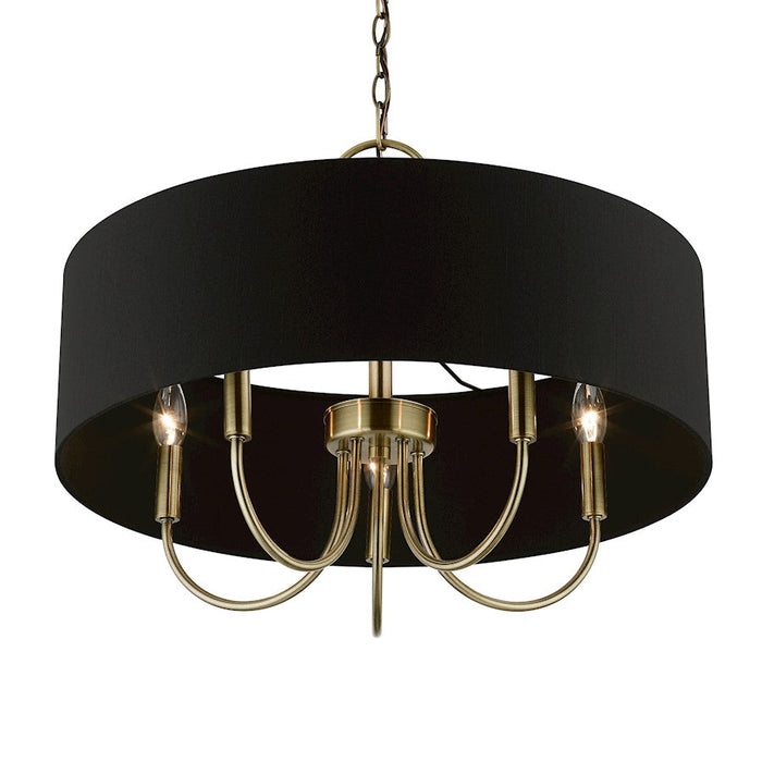 Livex Huntington 5 Light Pendant Chandelier, Black