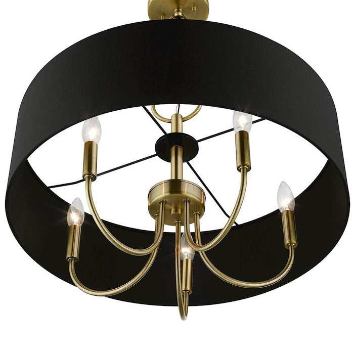 Livex Huntington 5 Light Pendant Chandelier, Black