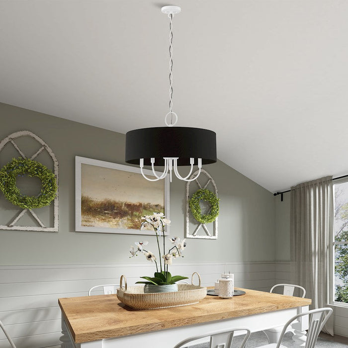 Livex Huntington 5 Light Pendant Chandelier, Black