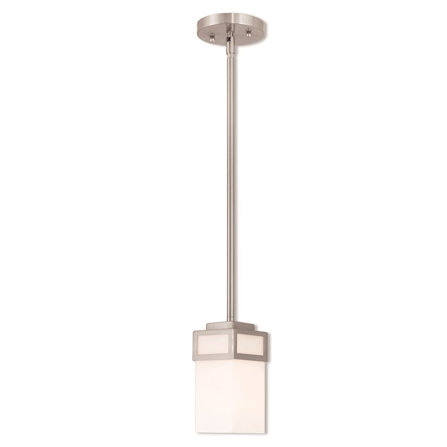 Livex Lighting Harding 1 Light Mini Pendant, Brushed Nickel