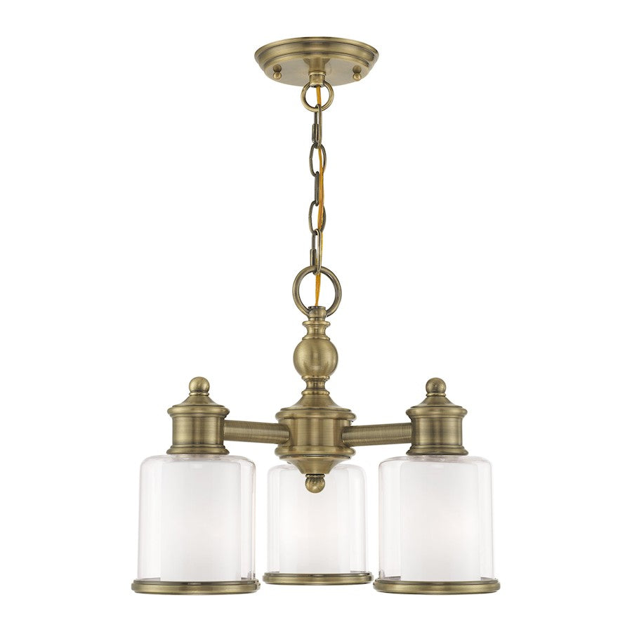 Livex Lighting Middlebush 3 Light Convertible Mini Chandelier/Ceiling, Brass