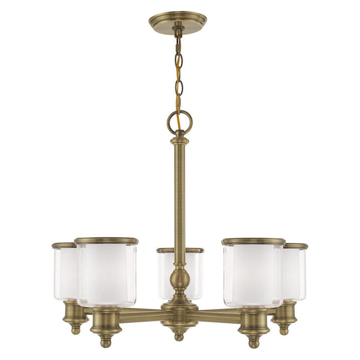 Livex Lighting Middlebush 5 Light Chandelier, Antique Brass