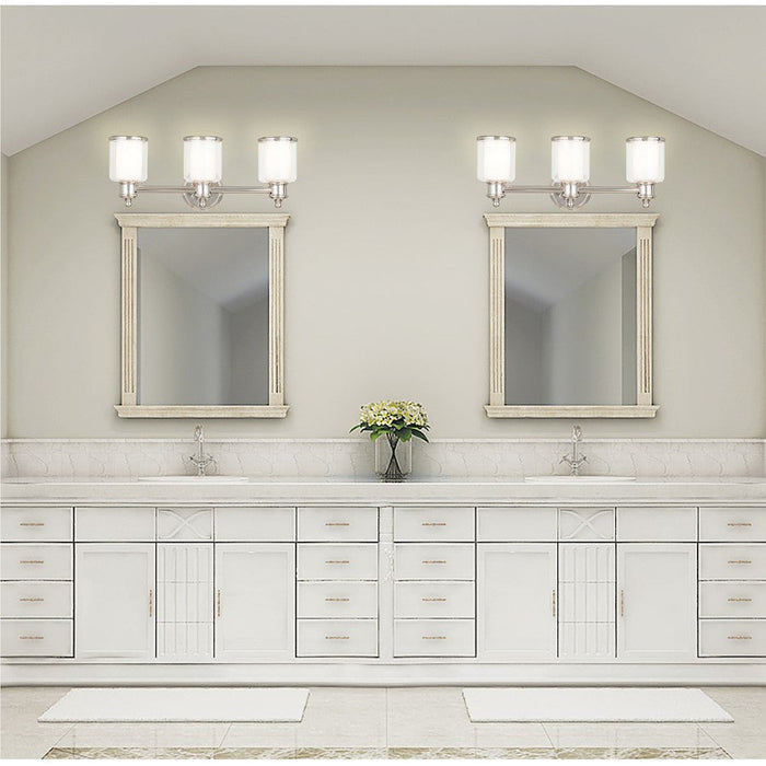 Livex Middlebush 3 Light Bath Vanity, P Nickel/Clear/Opal - 40213-35