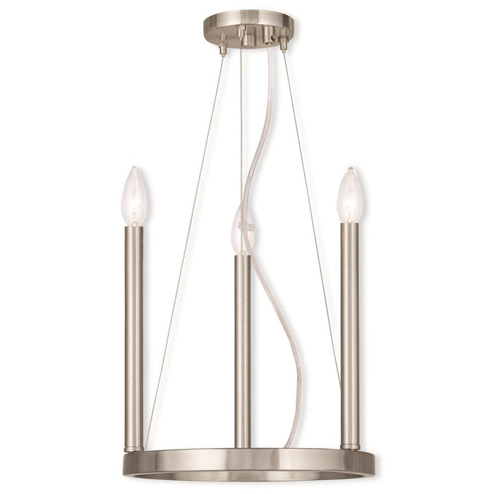 Livex Alpine 3 Light Mini Chandelier, Brushed Nickel - 40243-91