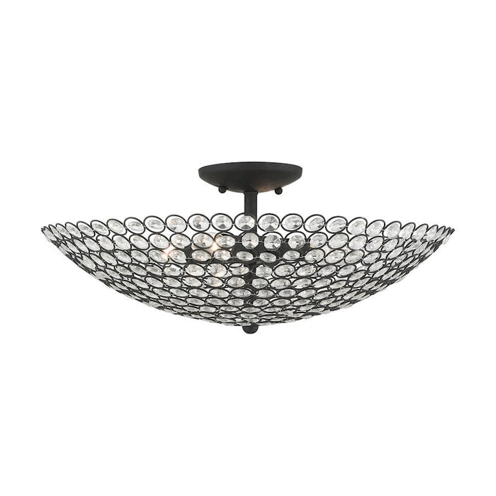 Livex Cassandra 4 Light Semi Flush Mount, Black - 40447-04