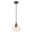 Livex Art Glass 10" 1 Light Mini Pendant, English Bronze/Clear Glass - 40610-92