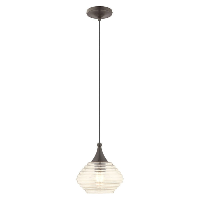 Livex Lighting Art Glass 1 Light Beehive Mini Pendant