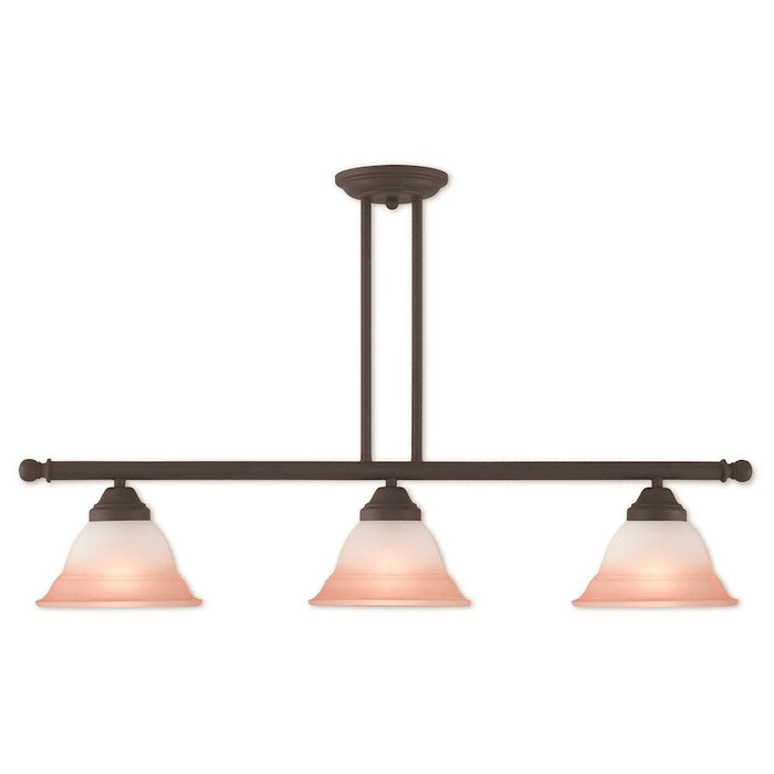 Livex Wynnewood 3 Light 34" Linear Chandelier, Bronze - 40726-07