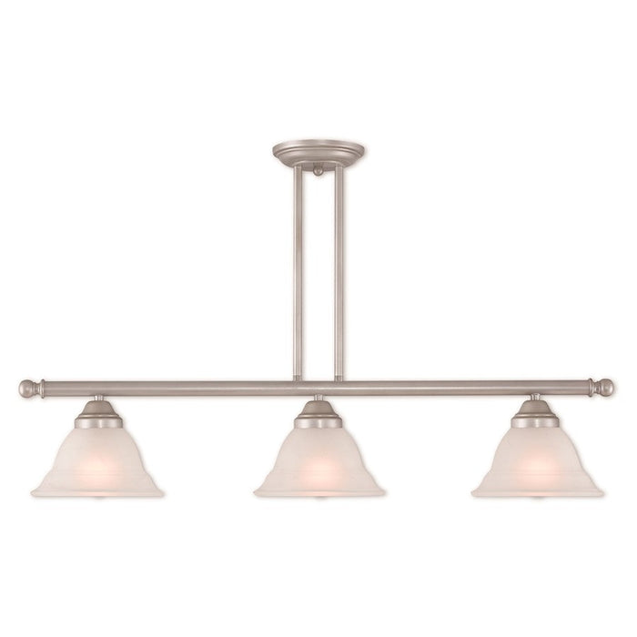 Livex Wynnewood 3 Light 34" Chandelier, Hand Applied Brushed Silver - 40726-34