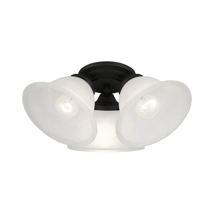 Livex Wynnewood 3 Light Flush Mount, Black