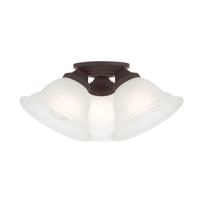 Livex Wynnewood 3 Light Flush Mount, Bronze/Gray - 40727-07