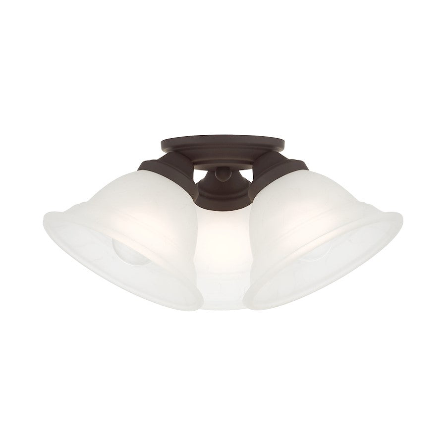 Livex Wynnewood 3 Light Flush Mount, Bronze/Gray - 40727-07