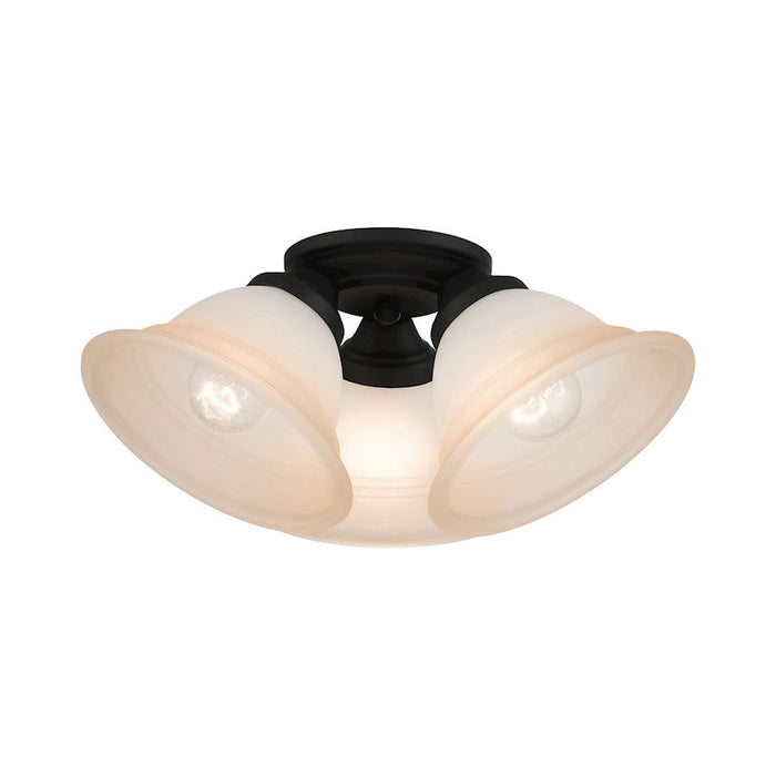 Livex Wynnewood 3 Light Flush Mount, Black