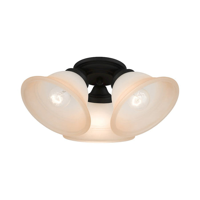 Livex Wynnewood 3 Light Flush Mount, Black