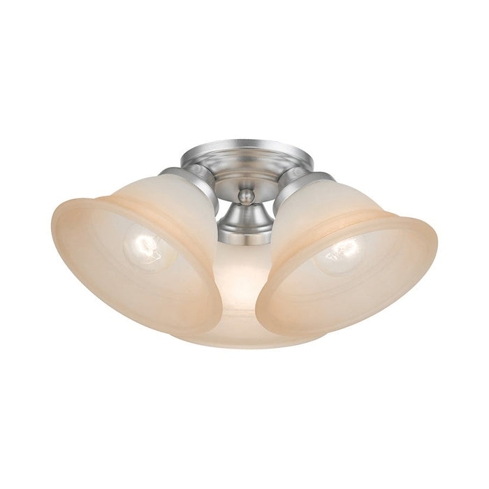 Livex Wynnewood 3 Light Flush Mount, Painted Satin Nickel