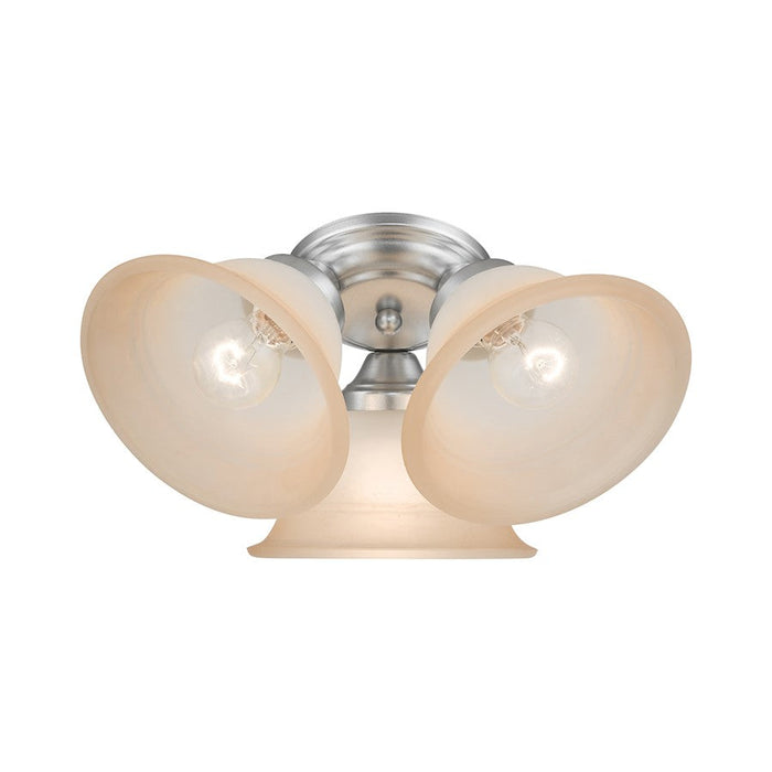 Livex Wynnewood 3 Light Flush Mount, Painted Satin Nickel