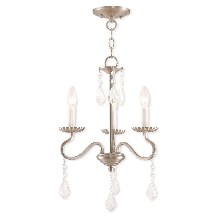 Livex Callisto 3 Light Mini Chandelier, Brushed Nickel - 40773-91