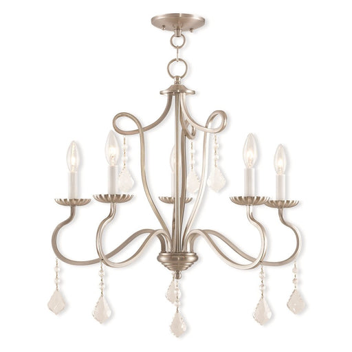 Livex Callisto 5 Light Chandelier, Brushed Nickel - 40775-91