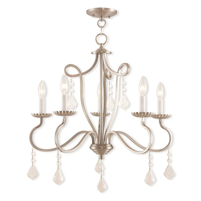 Livex Callisto 5 Light Chandelier, Brushed Nickel - 40775-91