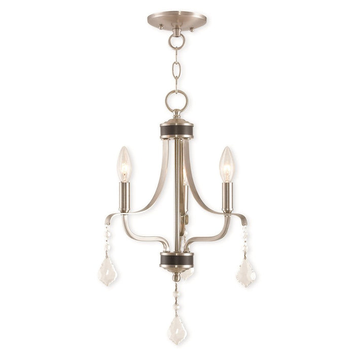 Livex Laurel 3 Light Mini Chandelier, Brushed Nickel - 40783-91