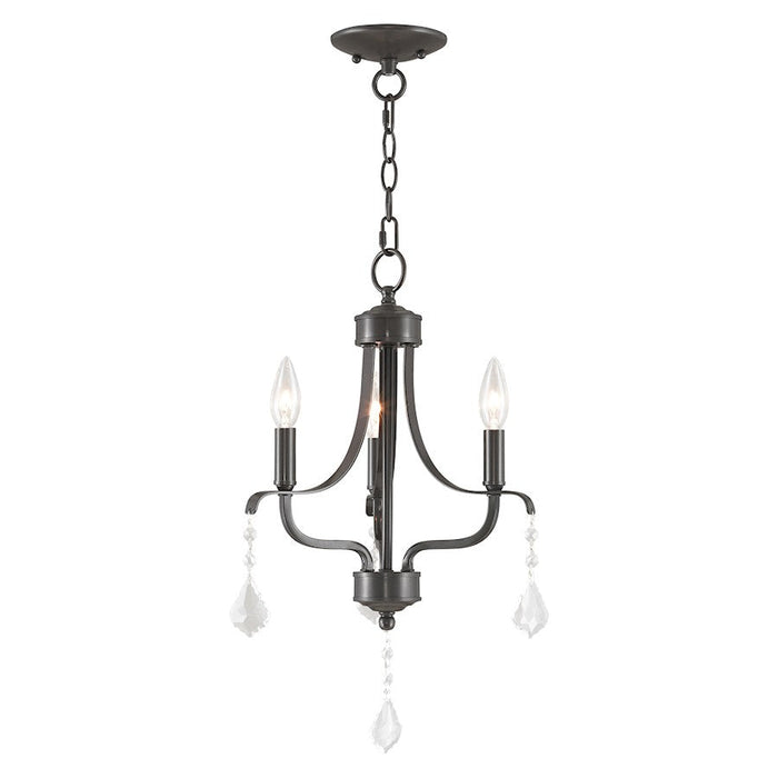 Livex Laurel 3 Light Mini Chandelier, English Bronze - 40783-92