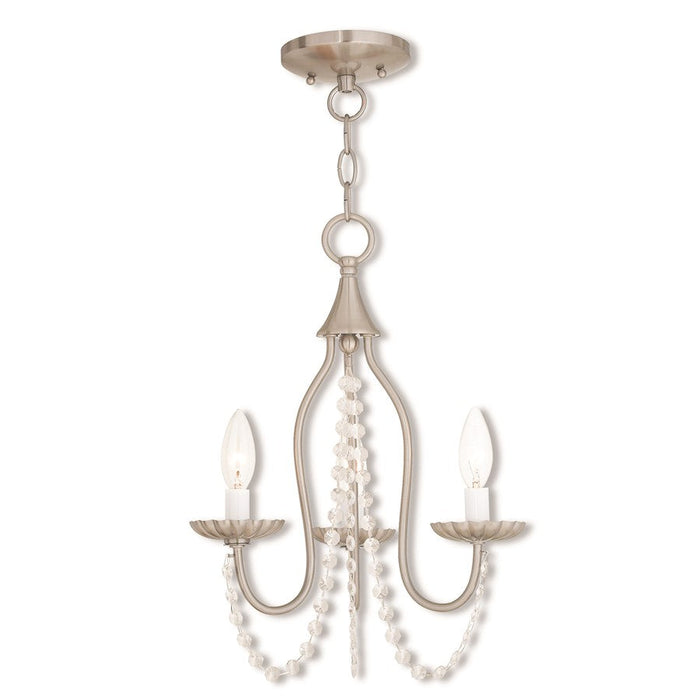 Livex Alessia 3 Light Mini Chandelier, Brushed Nickel - 40793-91