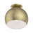 Livex Piedmont 1 Light Flush Mount, Brass/Brass Metal/White Inside