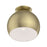 Livex Piedmont 1 Light Flush Mount, Brass/Brass Metal/White Inside