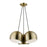 Livex Piedmont 3 Light Multi Pendant, Brass/White Inside