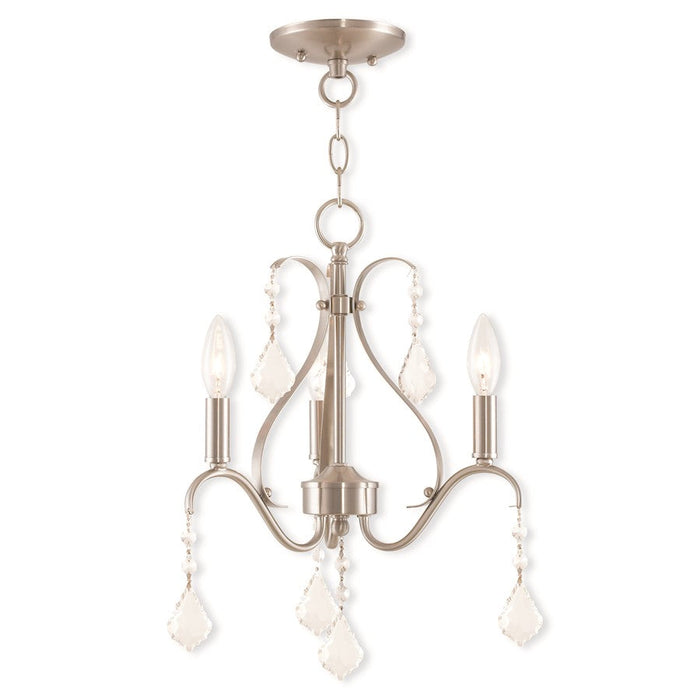 Livex Caterina 3 Light Mini Chandelier, Brushed Nickel - 40843-91