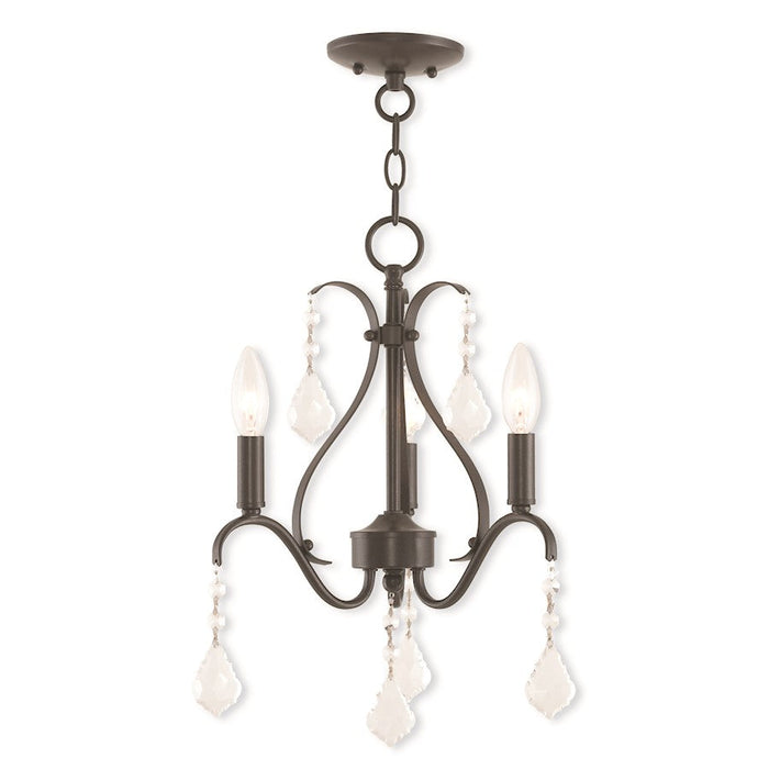 Livex Caterina 3 Light Mini Chandelier, English Bronze - 40843-92